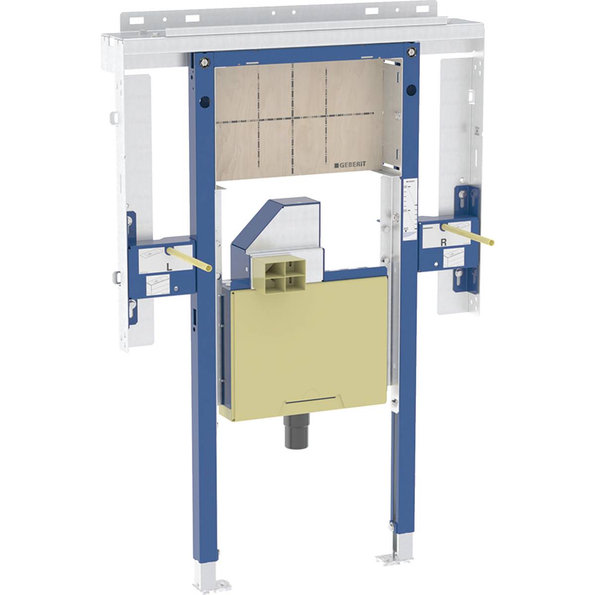 Geberit Duofix element for Geberit ONE washbasin, small projection and wall-mounted tap, room-height, with concealed turn trap, with concealed Clou - Duofix installation element