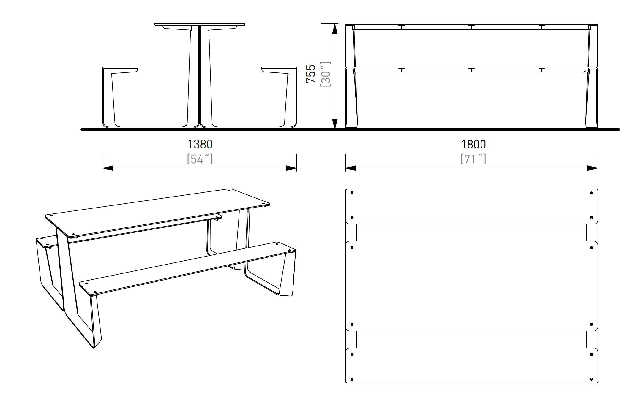 Rautster Picnic Table - Outdoor Picnic Tables