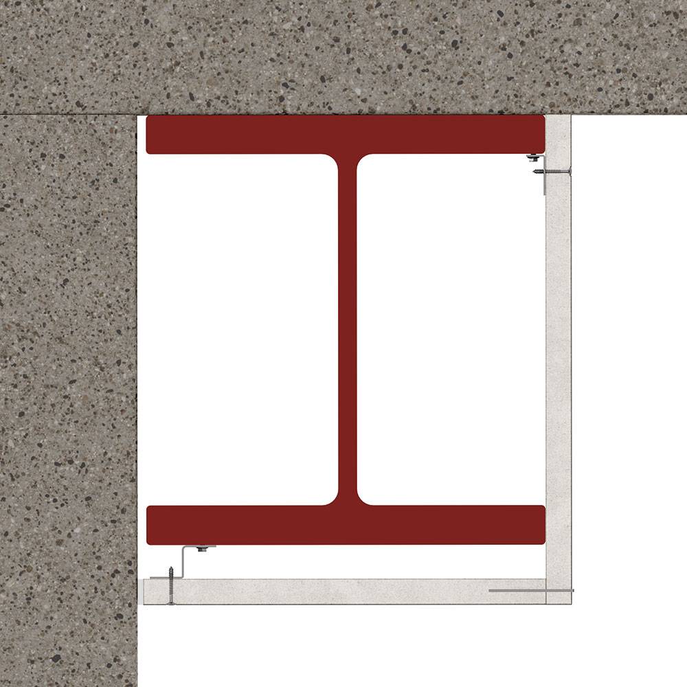 PROMATECT-250® - 2 Sided Column Protection up to 600 mm x 600 mm. Board fix to Angle, Z section fix to Column - ST P250-043S
