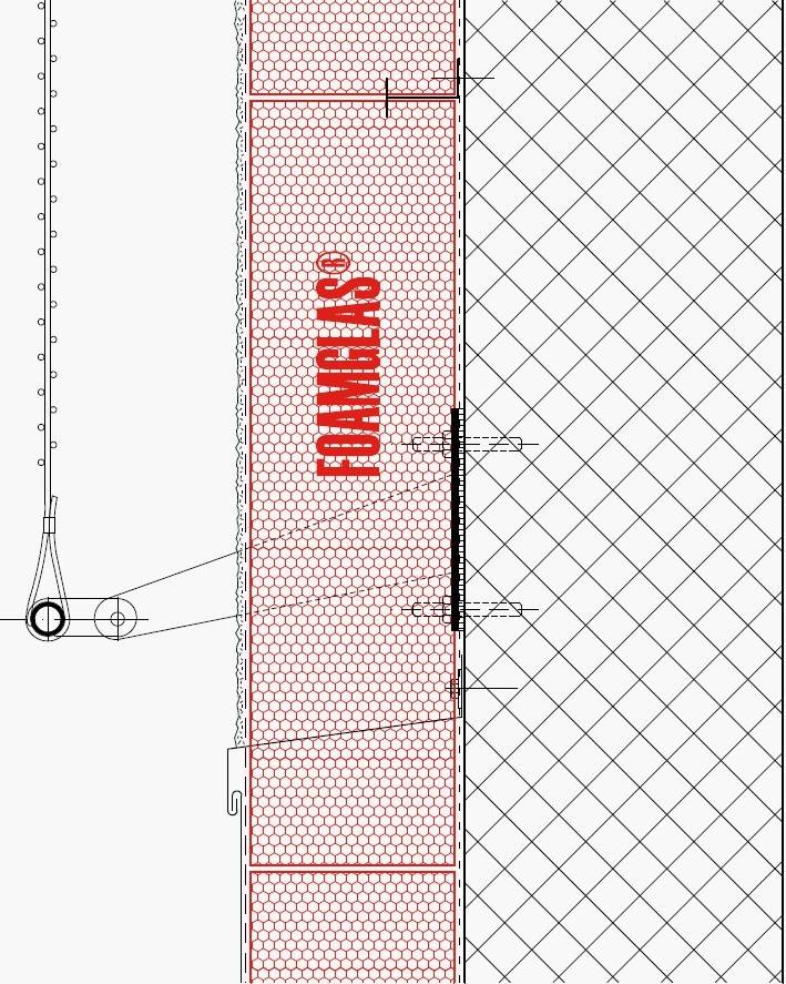 2.1.1 - Facade - Foamglas Insulation with Fixing Positions for Metal Lattice or Fabric Cladding