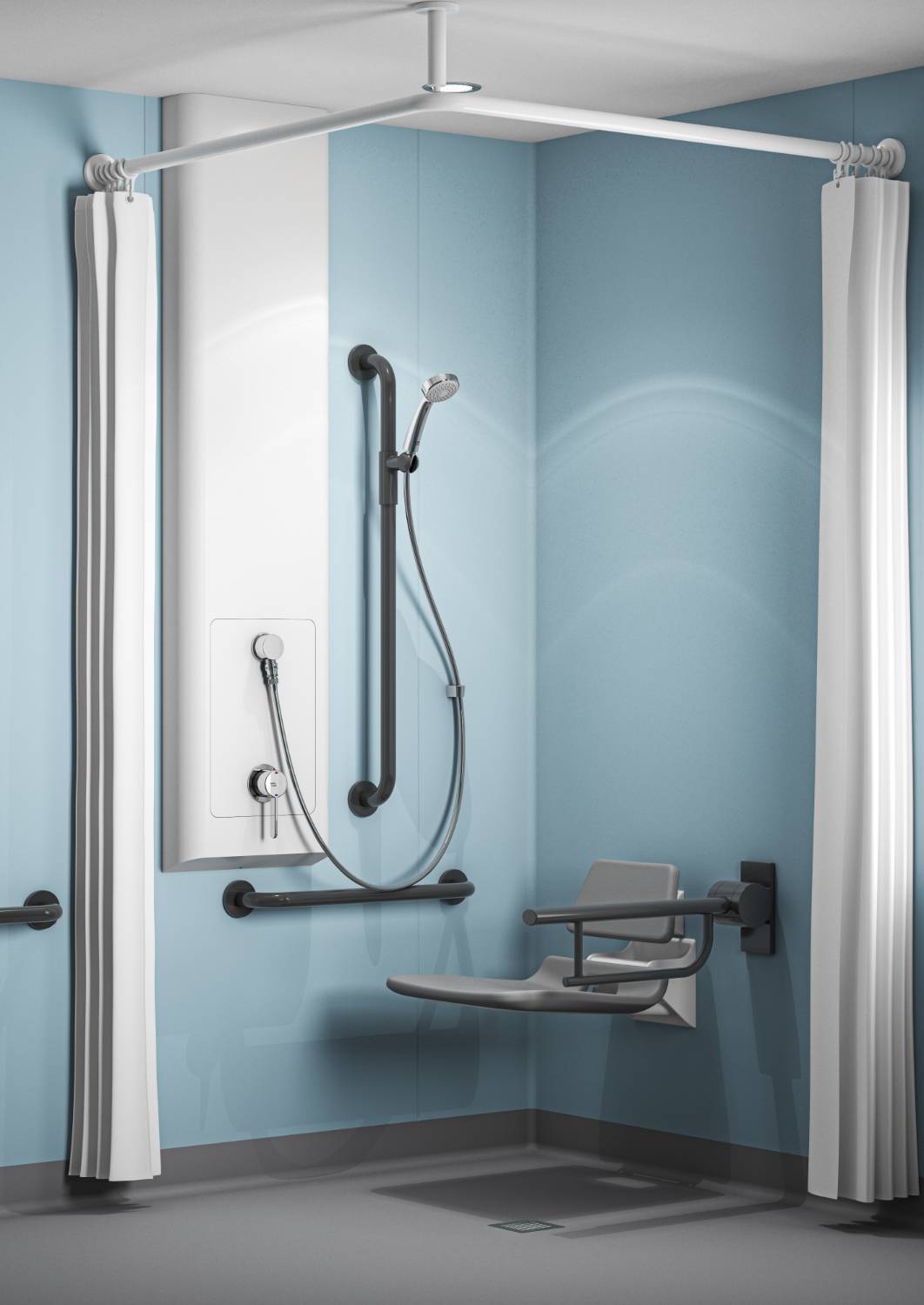 Markwik 21+ Shower Panel With Thermostatic Valve, 1700mm - Shower Panel