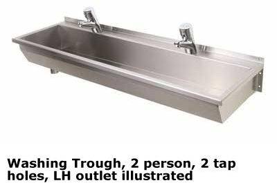 Stainless Steel Washing Trough, 1800 x 370 mm