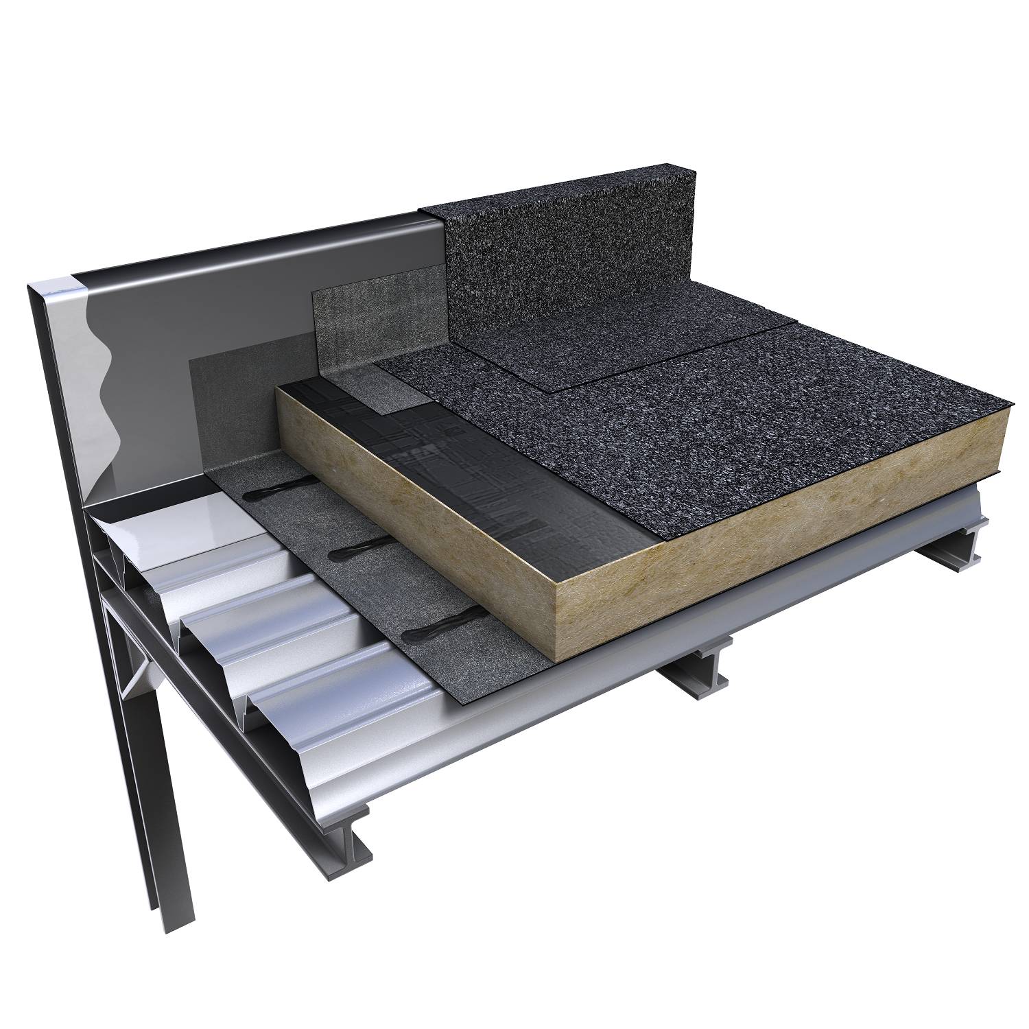 Excel Warm Roof Single Layer System - Concrete Roof Slab (In-situ/ Pre-cast) / Timber Roof Deck / Profiled Metal Deck