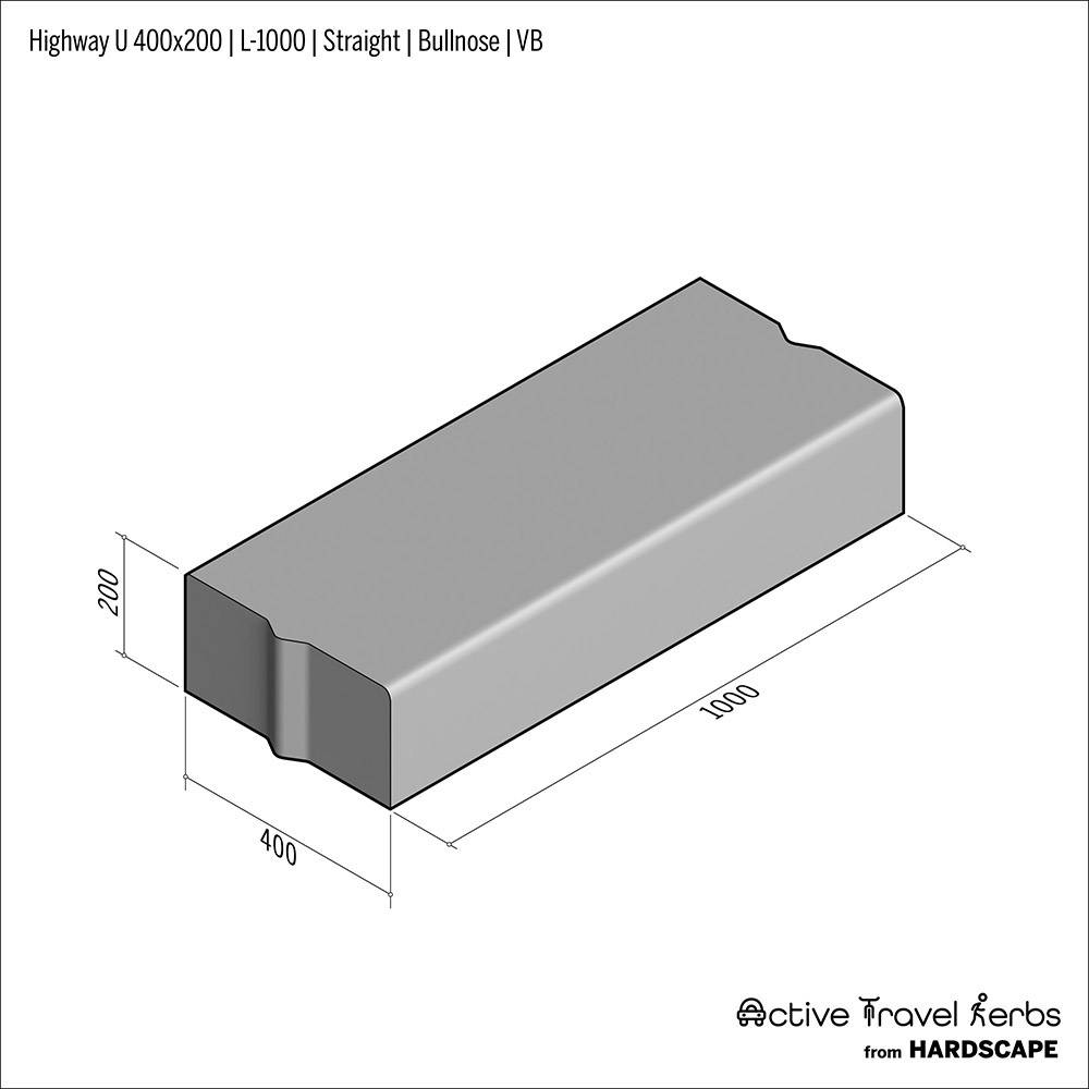 Active Travel Kerb - Highway U - 400 - Concrete Kerbs