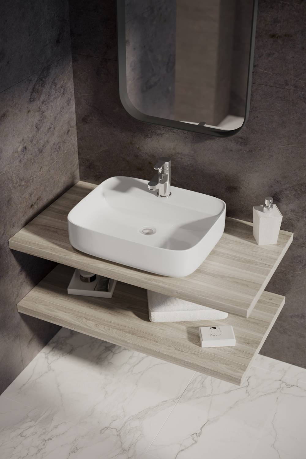 Square Free Standing Basin 500 mm