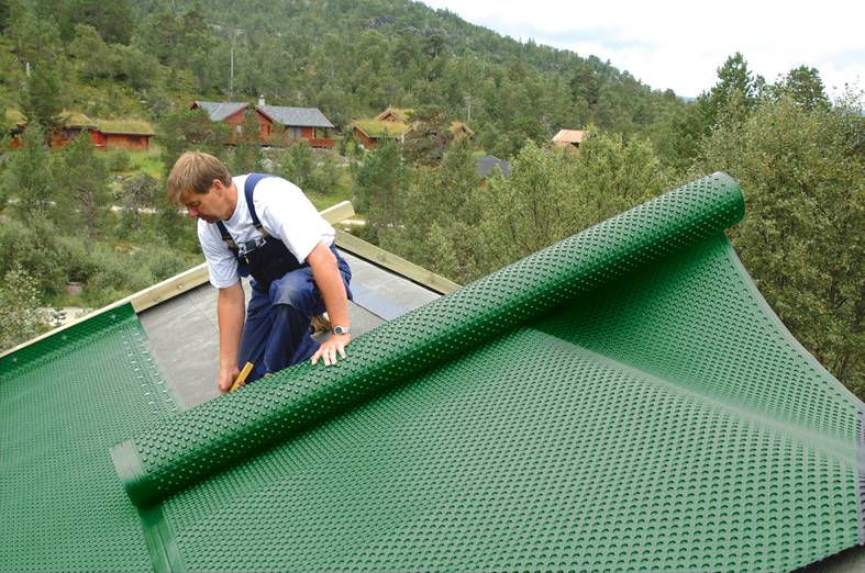 Oldroyd Green Roof Drainage Layer - Cavity Drain Membrane for Pitched Turf Roofs