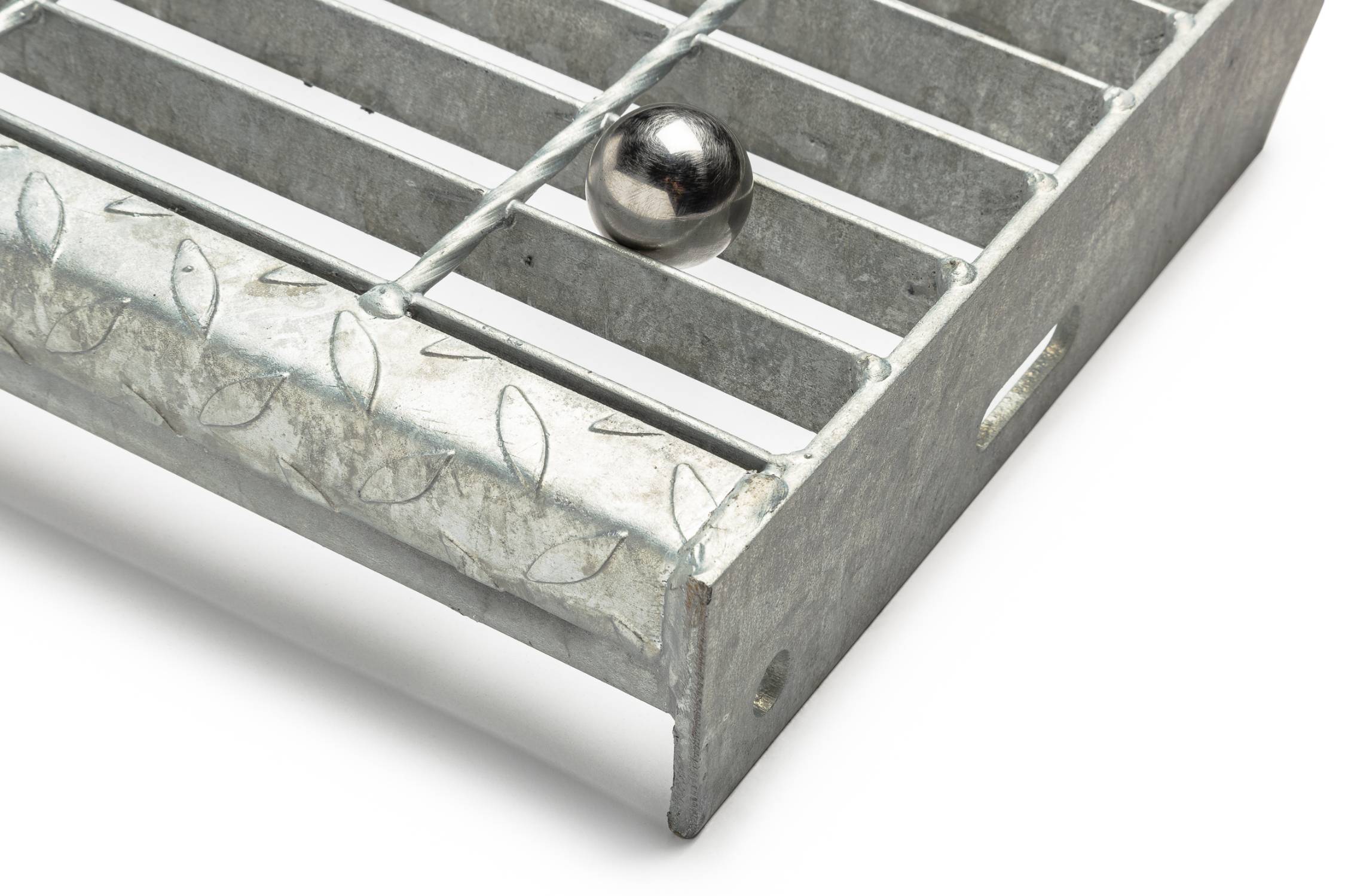 Steel Stair Treads - 35mm Ball Proof  - Open Steel Grating