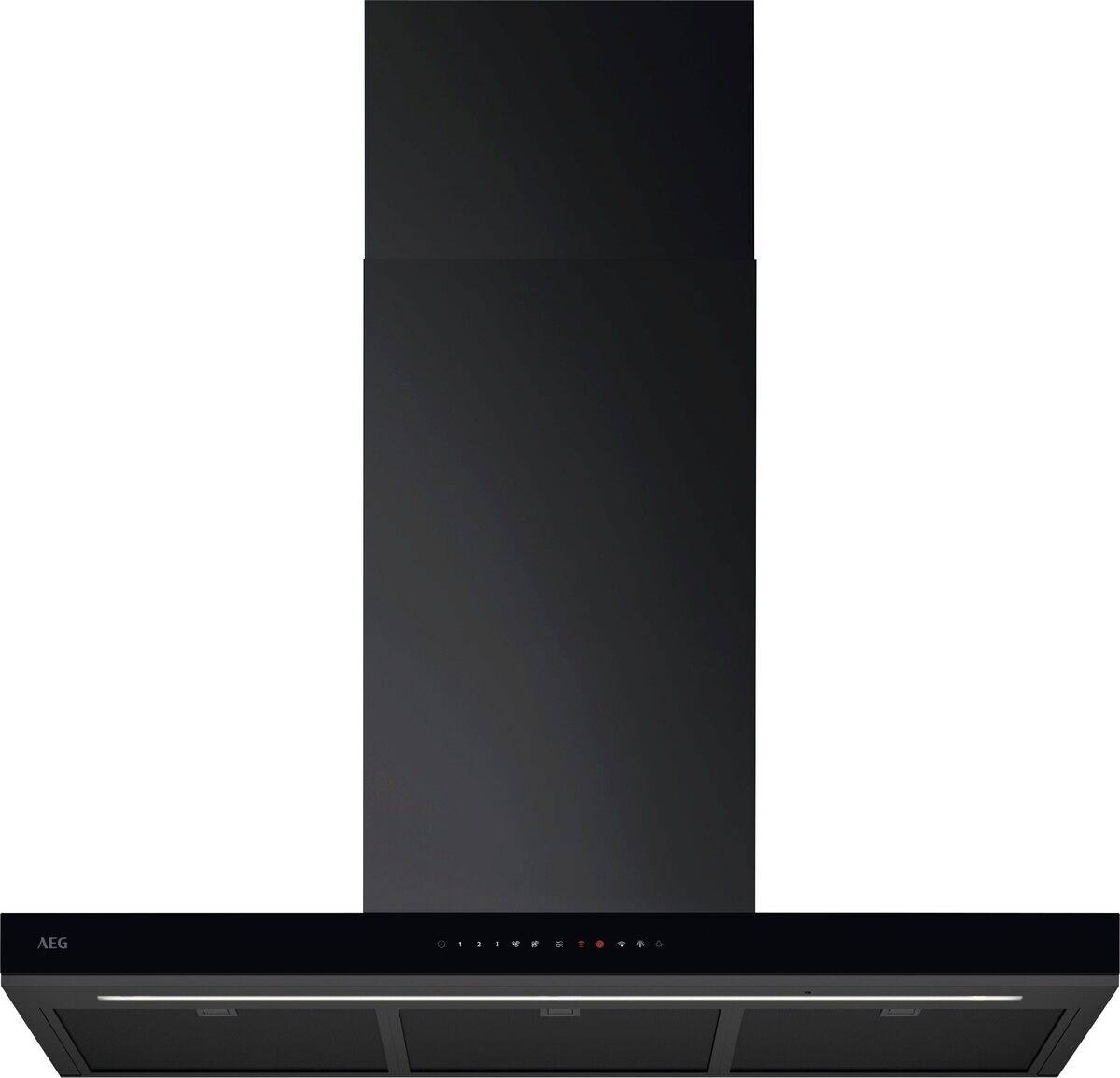 AEG ECOLINE 90CM BLACK BOX CHIMNEY HOOD, BREEZE & SILENCETECH