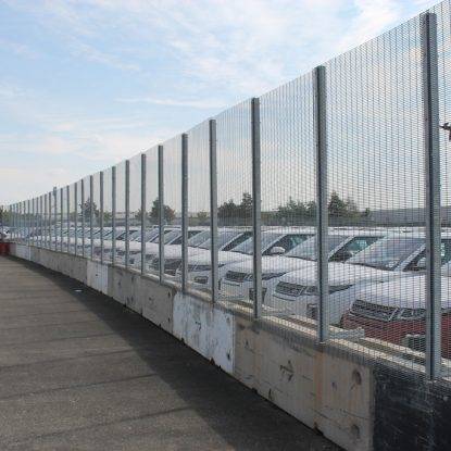 MultiFence Temporary Vehicle Concrete Barrier Mounted Security Fencing System
