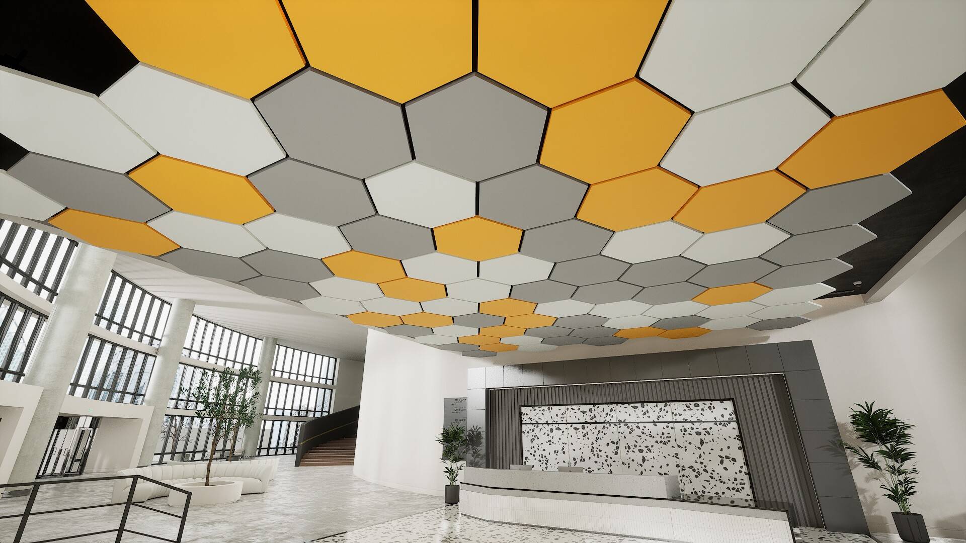 Sonify by Zentia – Sonify Canopy (Hexagon) - Ceiling System | Zentia ...