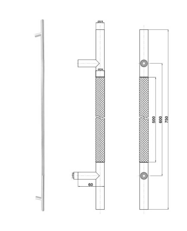 Pull Handles - Knurled Style Pull Handle - Pull Handle