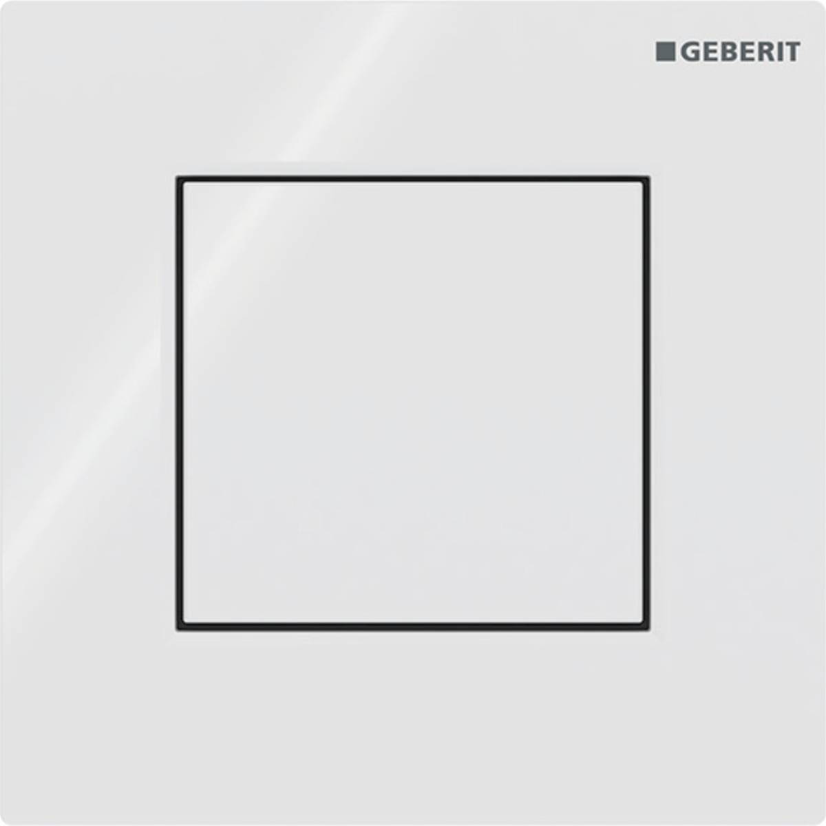Geberit urinal flush control with pneumatic flush actuation, Type 01 flush plate, square