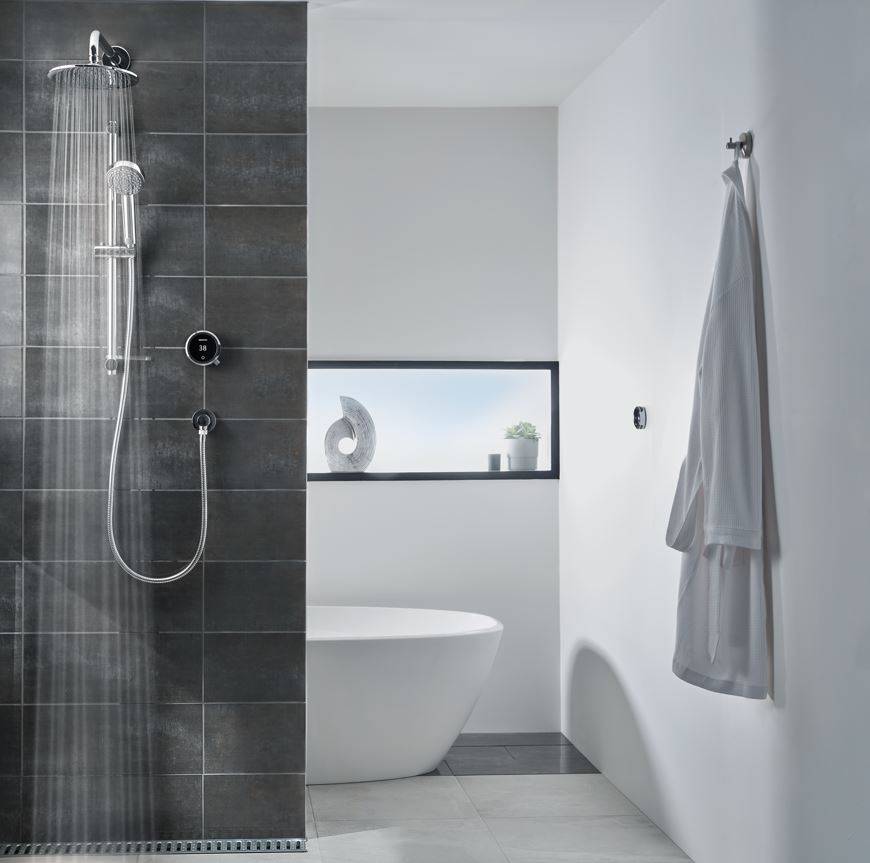 Quartz Touch Smart Divert Concealed Shower With Adjustable And Fixed Wall Heads