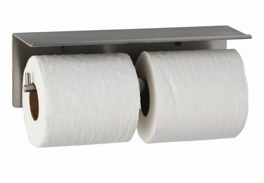 Surface-Mounted Toilet Tissue Dispenser and Utility Shelf B-540