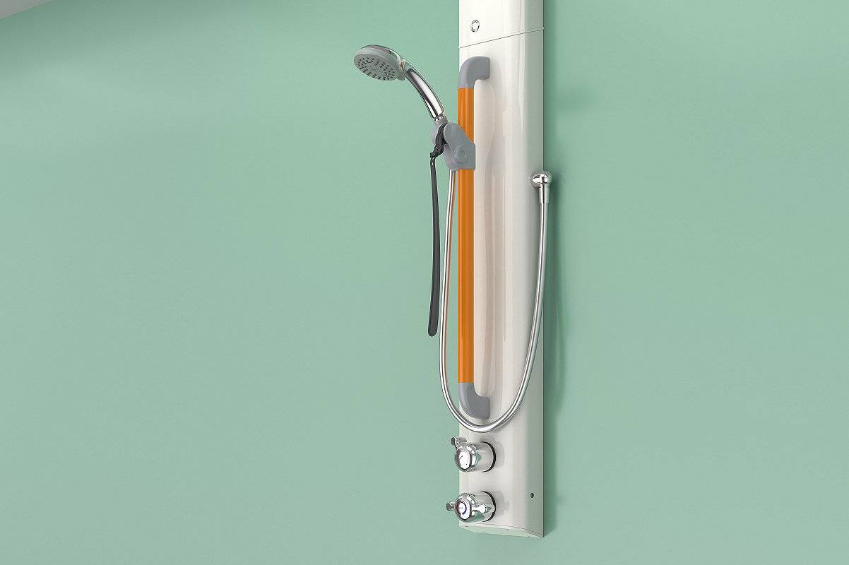 Shower Assembly with Dual Controls, Riser, Hose and Three Function Handset (incl. ILTDU) - Doc M Accessible Showers