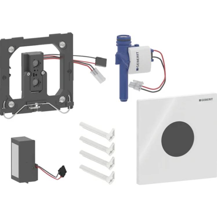 Geberit urinal flush control with electronic flush actuation, mains operation, Type 01 cover plate, round 