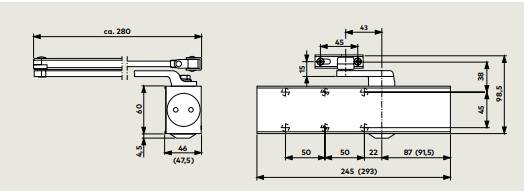 Door Closer - 200.350.025.8301.FC.SQ.SSS.CE