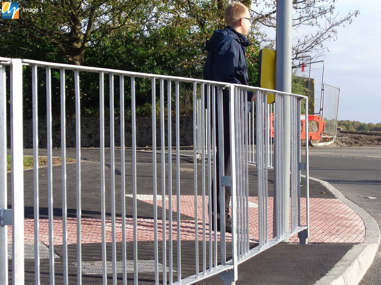 Optirail™ High Visibility Steel Pedestrian Guardrail – V2, V4 & V8 Panels for Road Safety and Sight Clarity