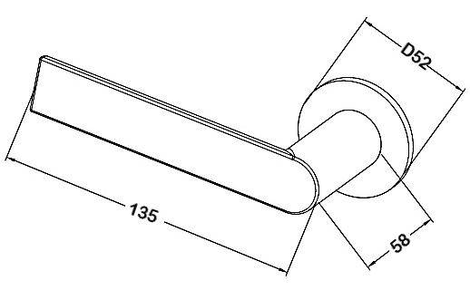 Curved Back Lever Handle on Slimline Rose - Door Handles (CH985) - Level Handle