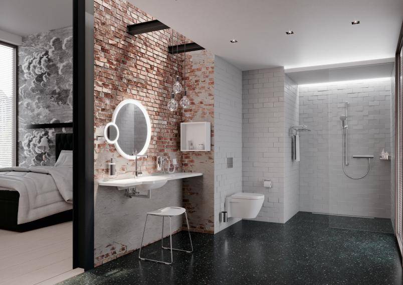 DOC M SH Rail with Shower Head Holder - 1100 mm Centres