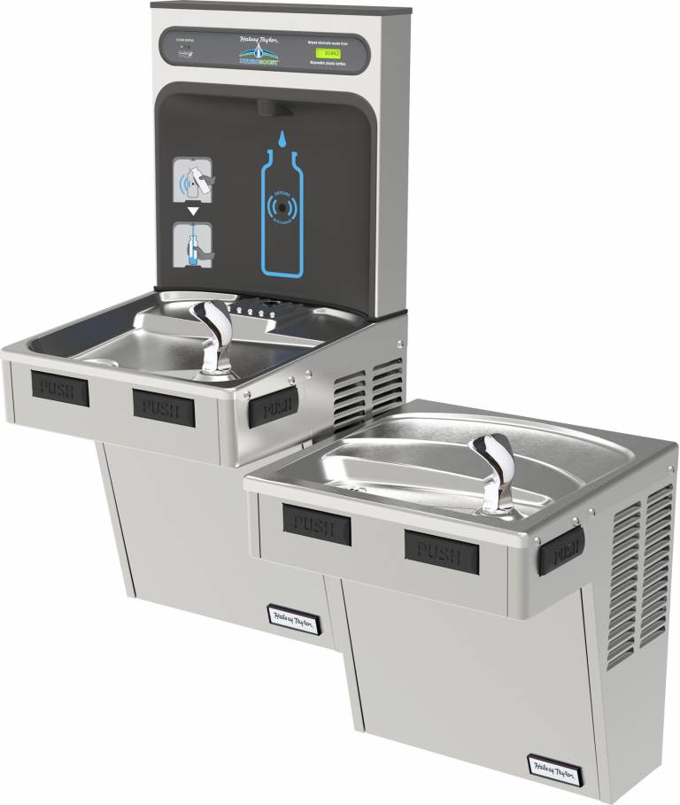 Bottle Filler / Drinking Fountain Bi-Level Combination Unit - Halsey Taylor HTHB-HAC8BLSS-WF