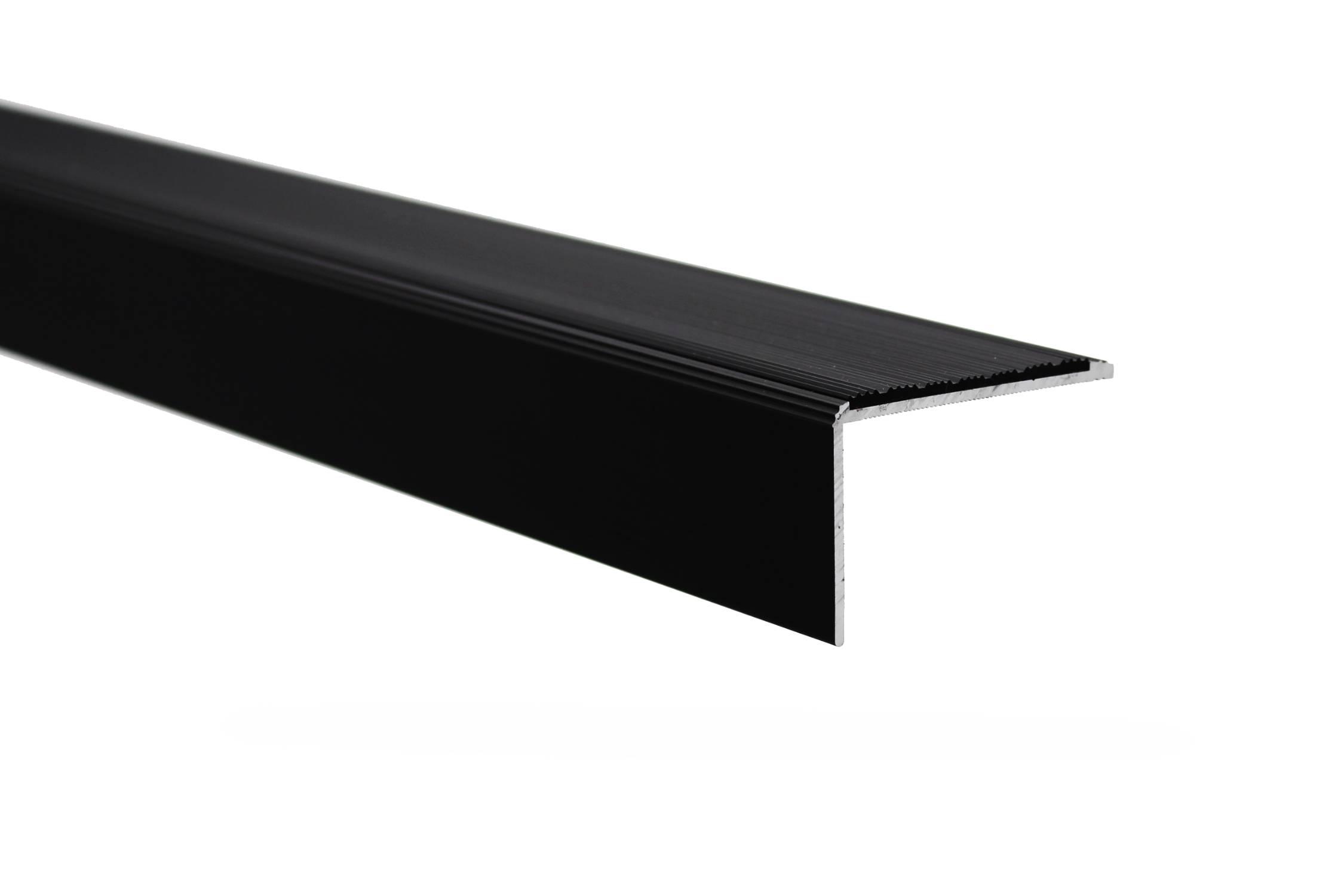 3.5 mm Gauge, 2.5 mm back edge,  Aluminium Stair Nosings with PVC, Aluminium or Markagrip Gritted Inserts - Aluminium Stair Nosings