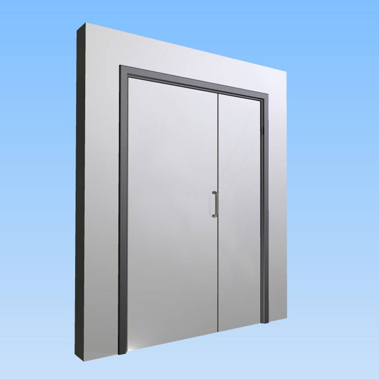 CS Acrovyn® Impact Resistant Doorset - Unequal pair without vision panel