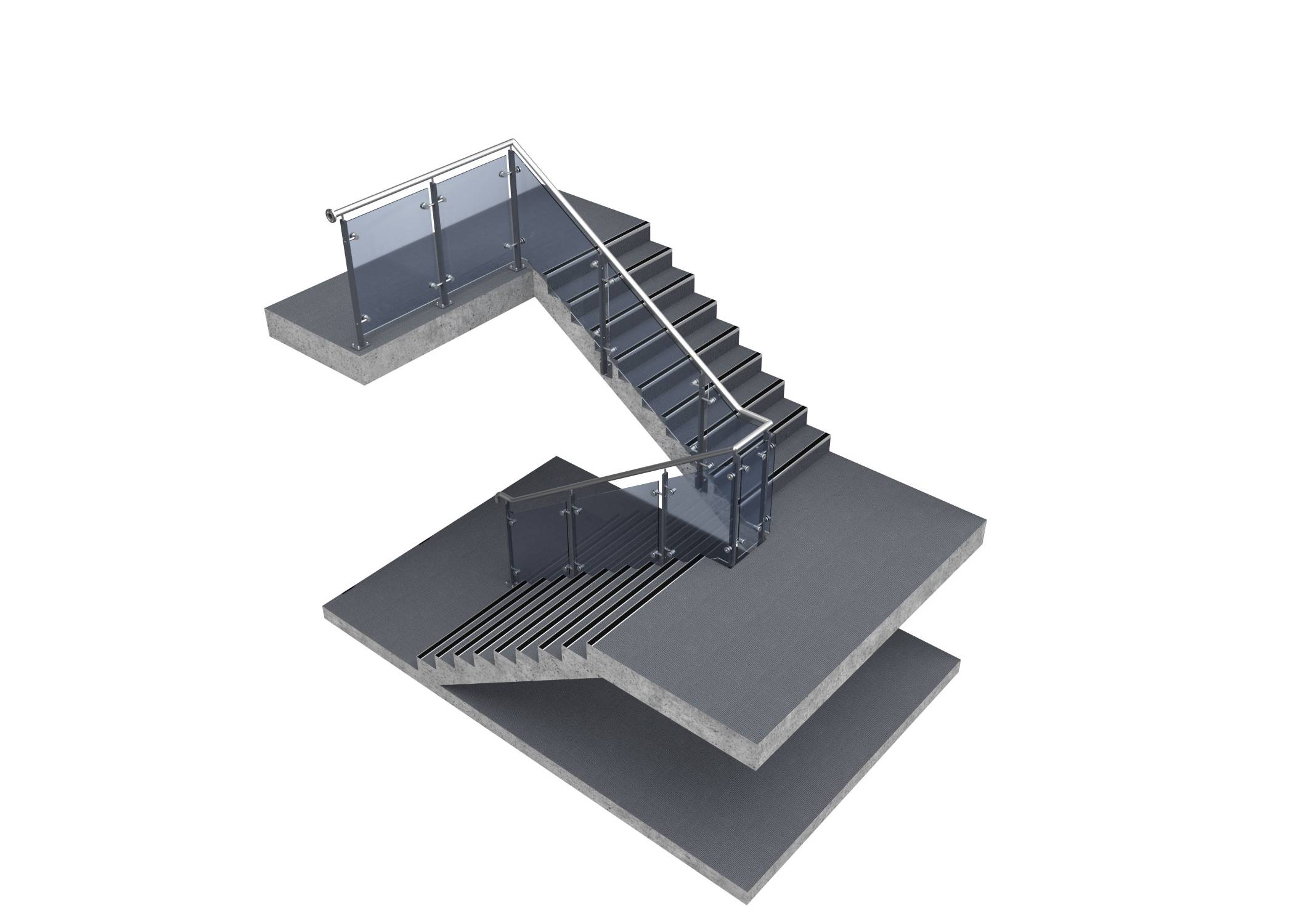 Balustrade System with Single Flat Post and Glass Panel Infill - Mono M310/M311