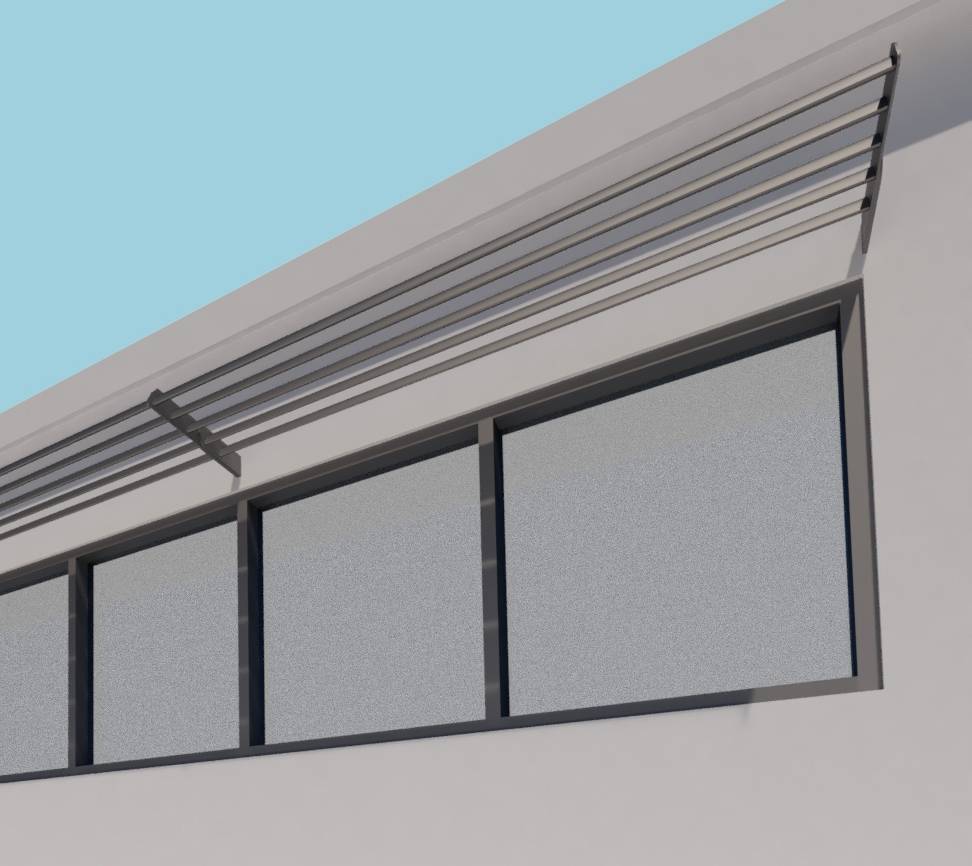 Aluminium Brise Soleil - Solar Shading: Shadex 100 Fixing Within Steelwork - Brise Soleil