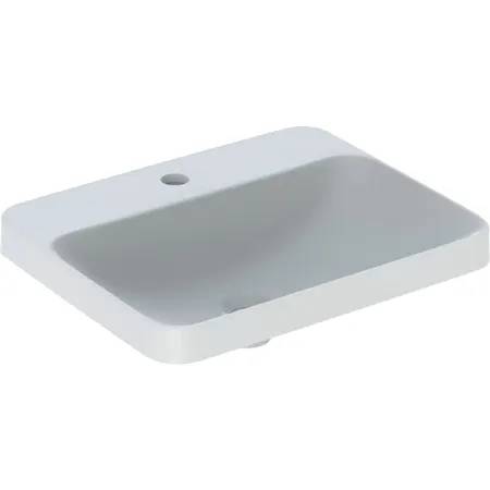 Geberit VariForm Countertop Washbasin, Rectangular, with Tap Hole Bench - Washbasin