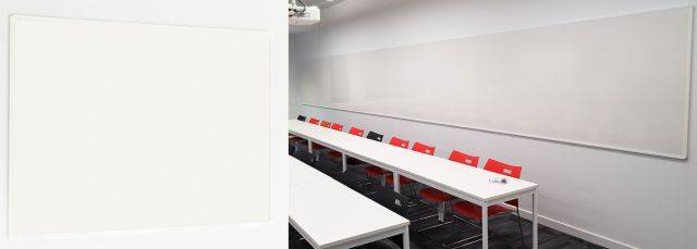 Sundeala Vitreous Enamelled Steel Projection Whiteboard Writing Wall Aluminium Framed with Magnetic Writing Surface - Project continuous Writing Wall System
