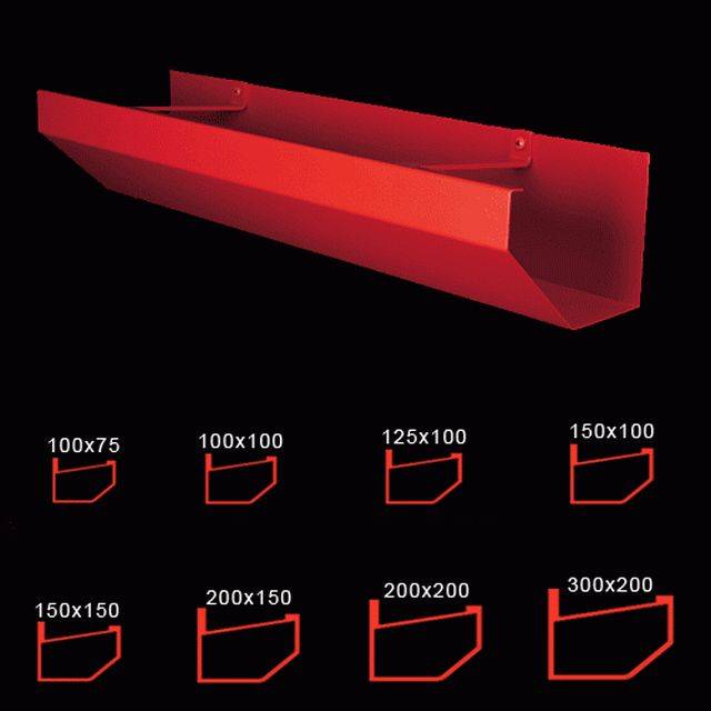 100 x 75 mm shaped box gutter