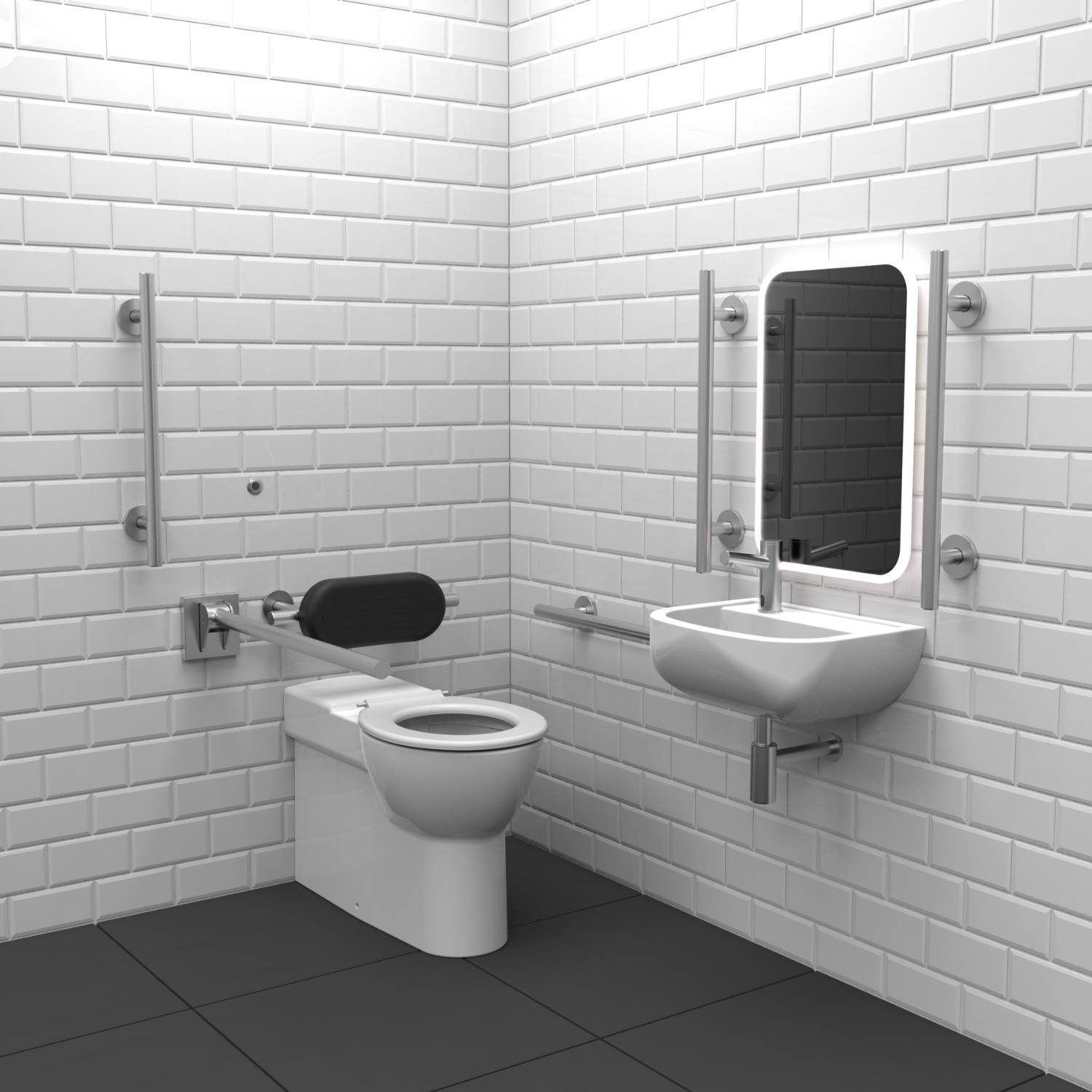 STYLE Infrared Premium Rimless Luxury Back to Wall Doc M Toilet Pack 
