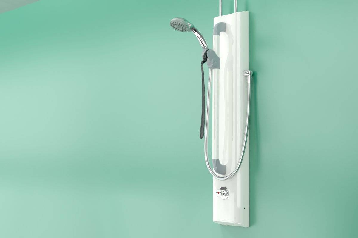 Shower Assembly with Timed Flow Control, Riser Rail, Hose and Three Function Handset (excl. ILTDU)