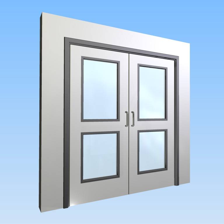 CS Acrovyn® Impact Resistant Doorset - Double with type VP2 Vision Panels