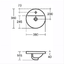 Edit R 38cm Countertop Washbasin - Washbasin