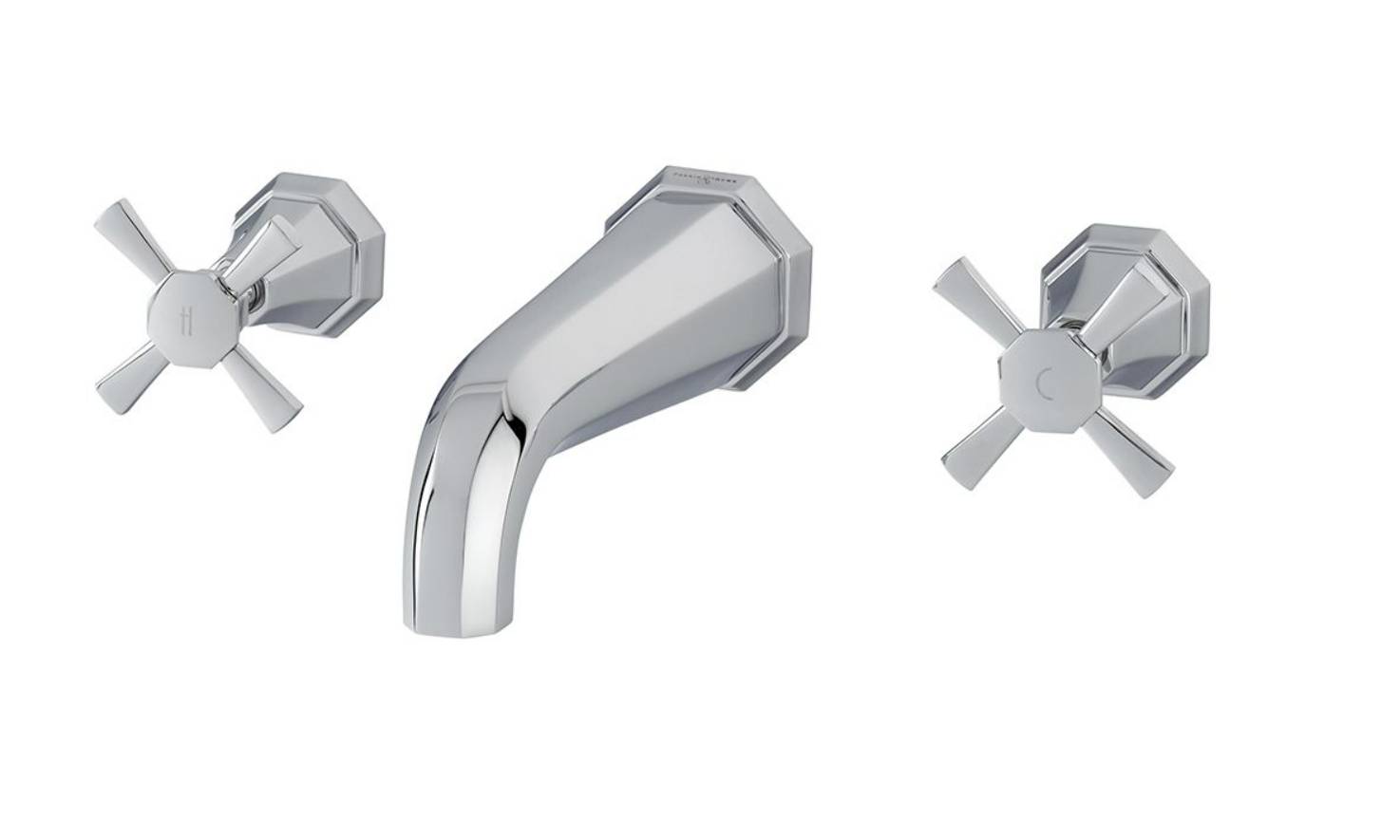Deco Three-Hole Wall Or Deck Mounted Bath Filler With Lever Or Crosstop Handles - Bath filler tap
