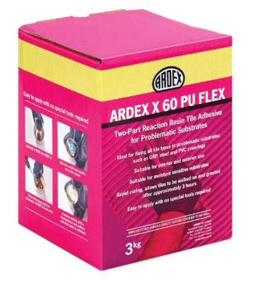 ARDEX X 60 PU FLEX Polyurethane Reaction Resin Tile Adhesive