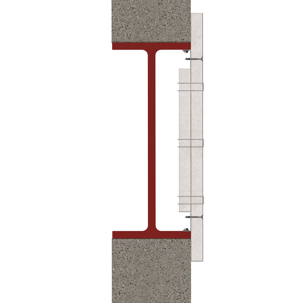 PROMATECT-250® - 1 Sided Beam Protection up to 600 mm Deep. Board Fixed to Angle – ST P250-001S