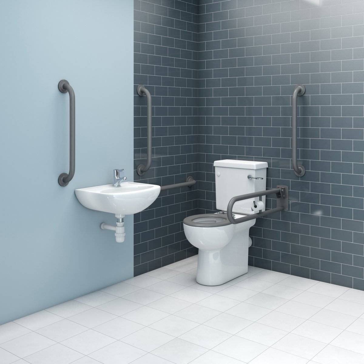 Atlas Rimless DeLuxe Close Coupled DocM Pack Right Hand 40cm Basin - Document M Compliant Pack