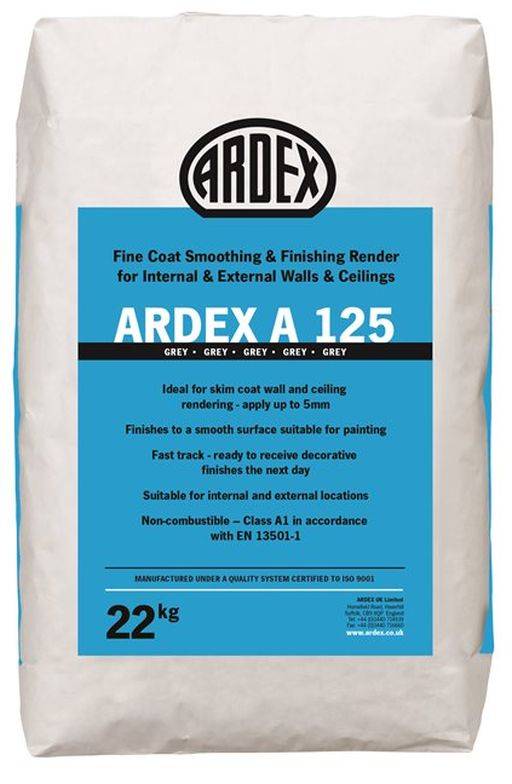 ARDEX A 125 Fine Finishing Render and Repair Mortar