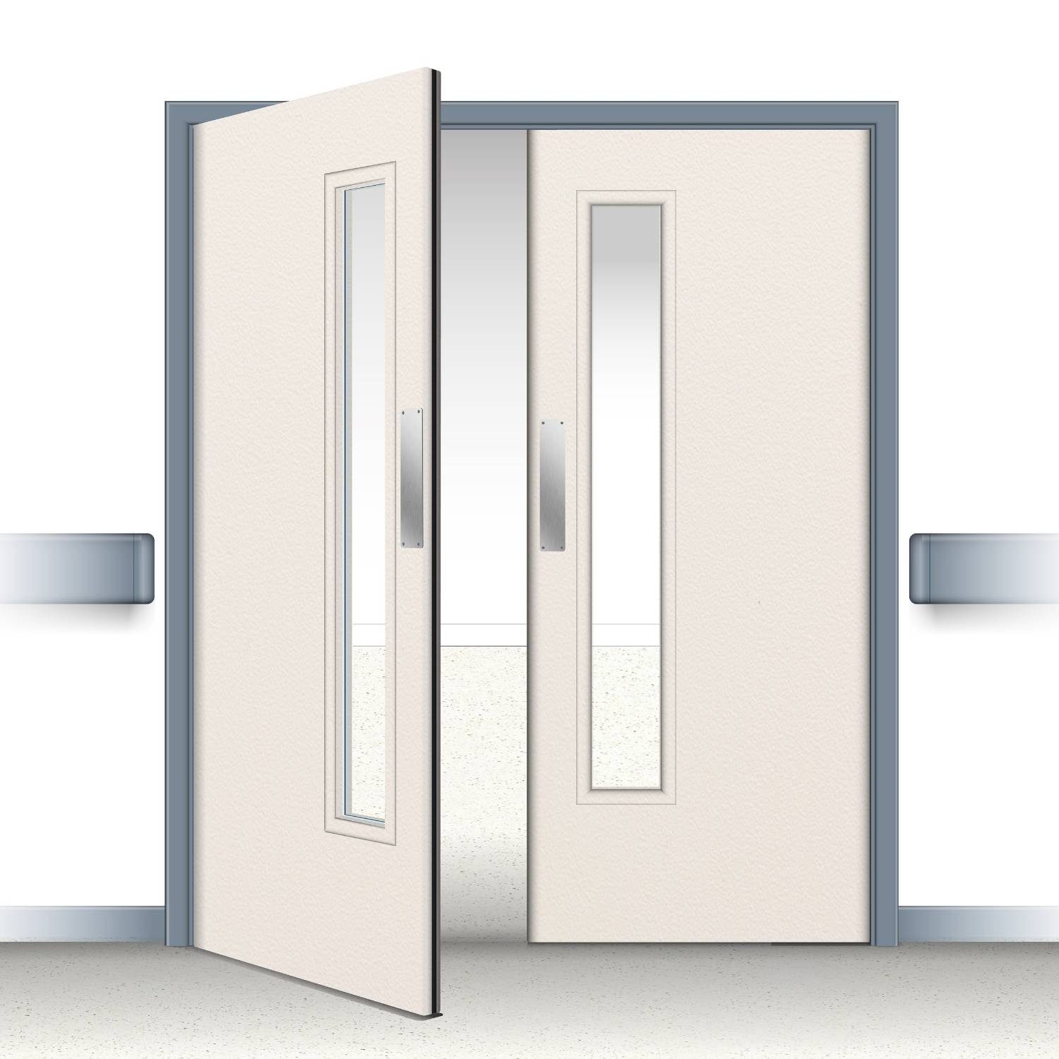 Postformed Double Swing Doorset - Vision Panel 4