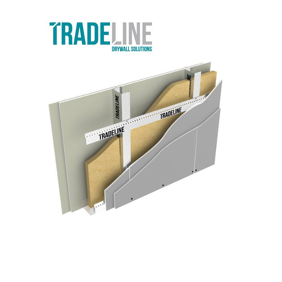 TRADELINE Single Frame Resilient Bar Partition Systems Utilising Knauf Board
