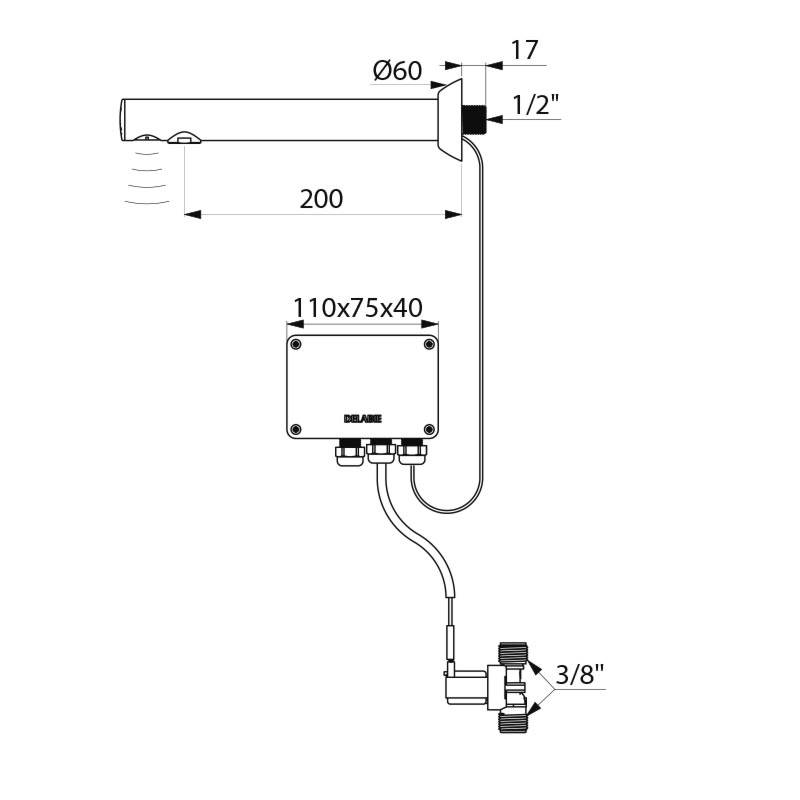  BINOPTIC 2 Wall-Mounted Tap