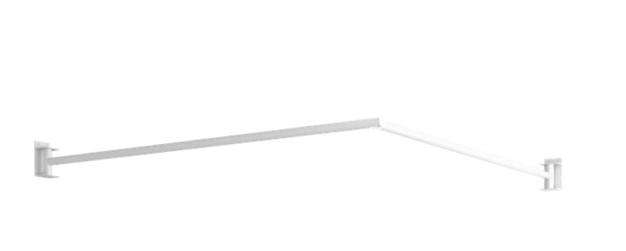 RT225 opening shower curtain rail 1530 x 1530 mm for accessible bathrooms with ceiling hoist.