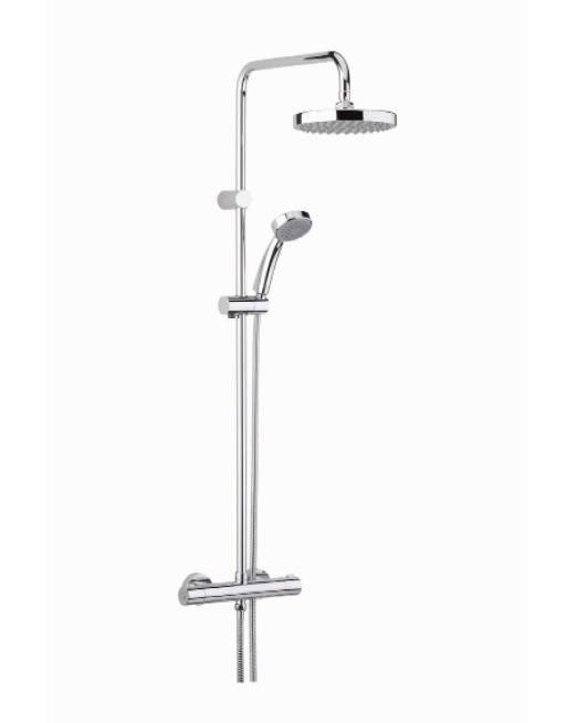 CR SHXDIVFF C - Carre Exposed Fixed Head Bar Shower with Rigid Riser and Integral Diverter to Handset