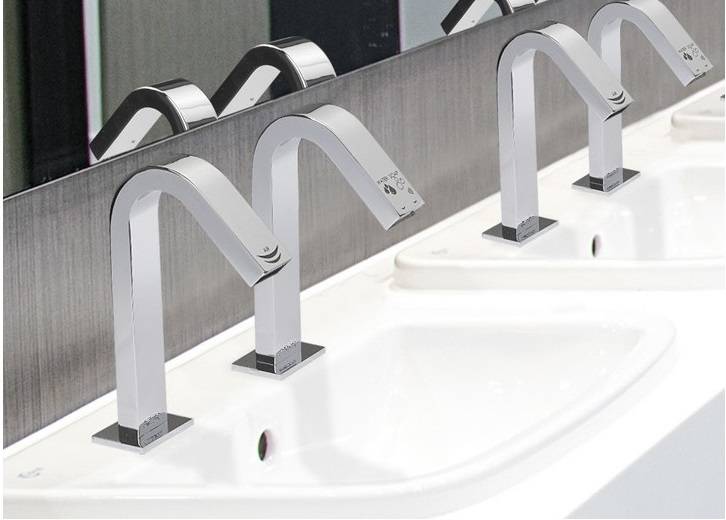 Dryflow® Bi-Tap Over The Sink Surface Mounted Hand Dryer, Sensor Tap And Automatic Soap Dispenser