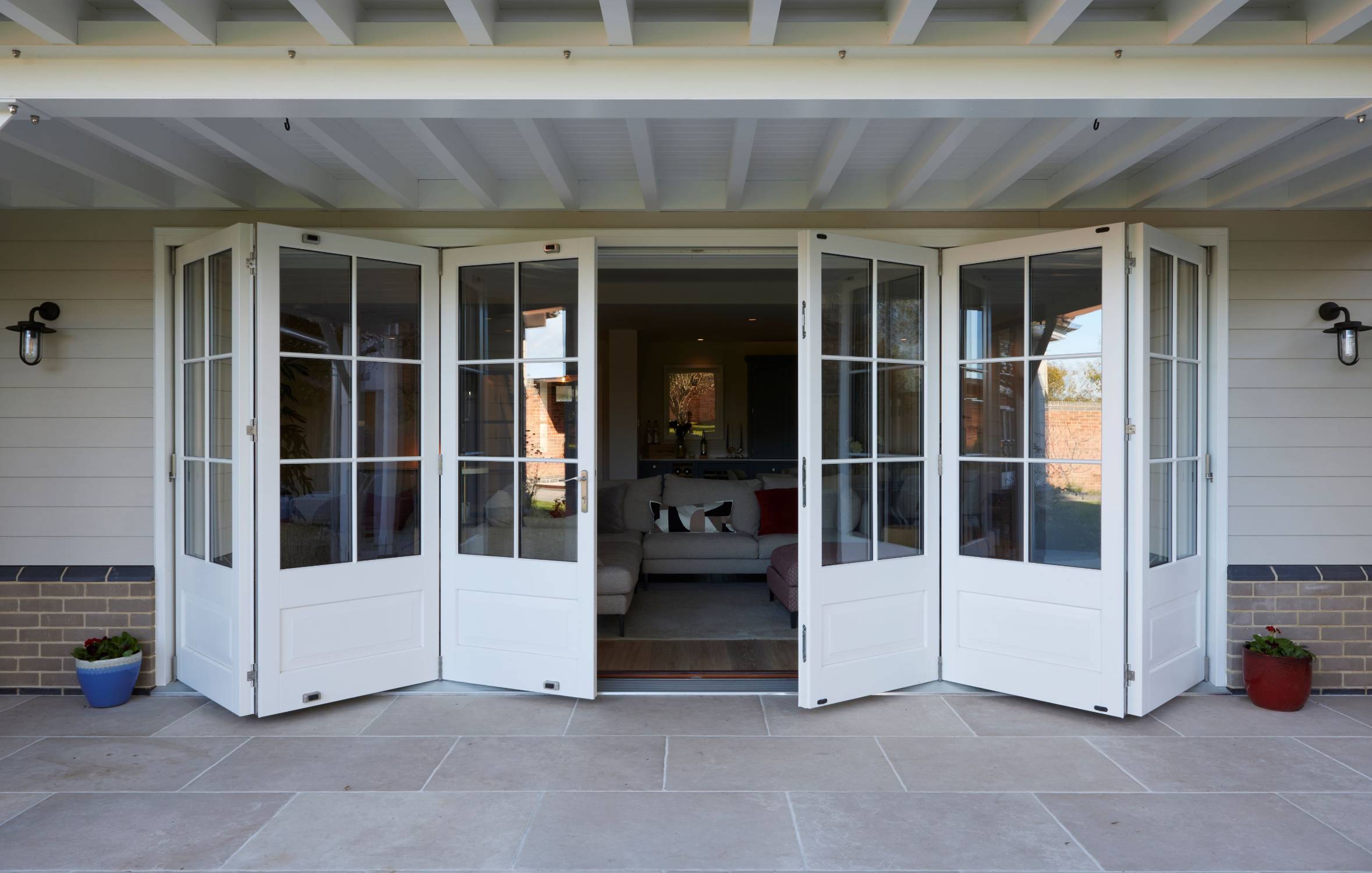 Timber Bifold Doors - with a Low Profile Aluminium Threshold for Smooth Transition