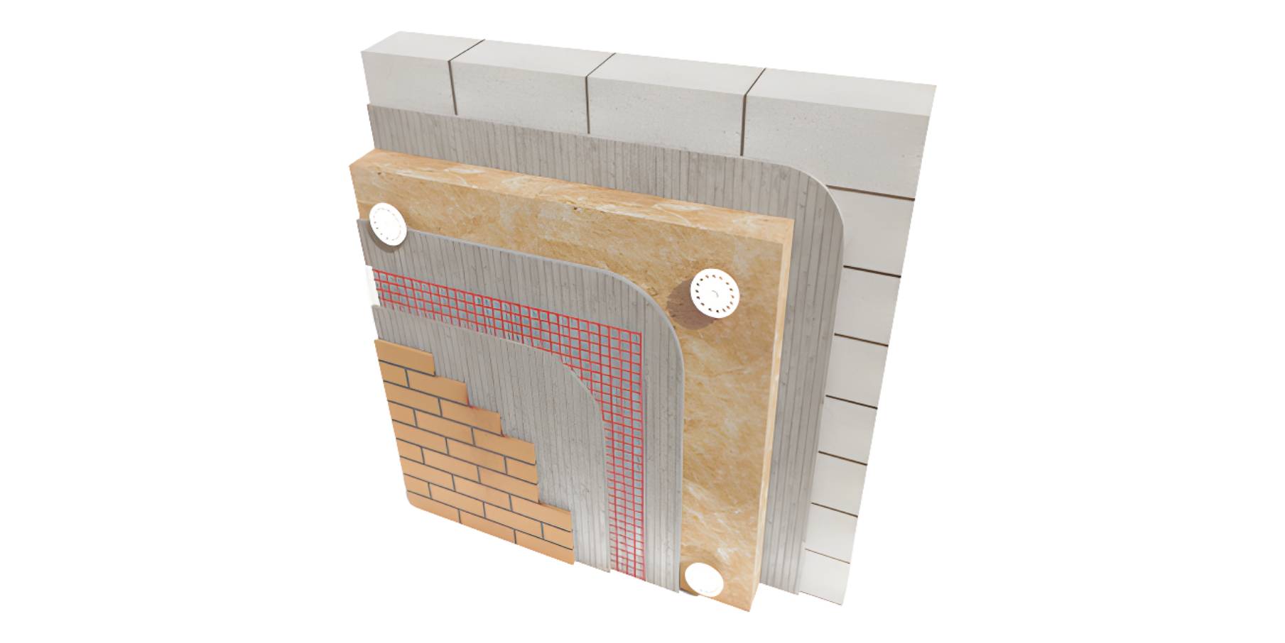 LicataTherm Masonry Mineral Wool Clay Brick Slips External Wall Insulation System