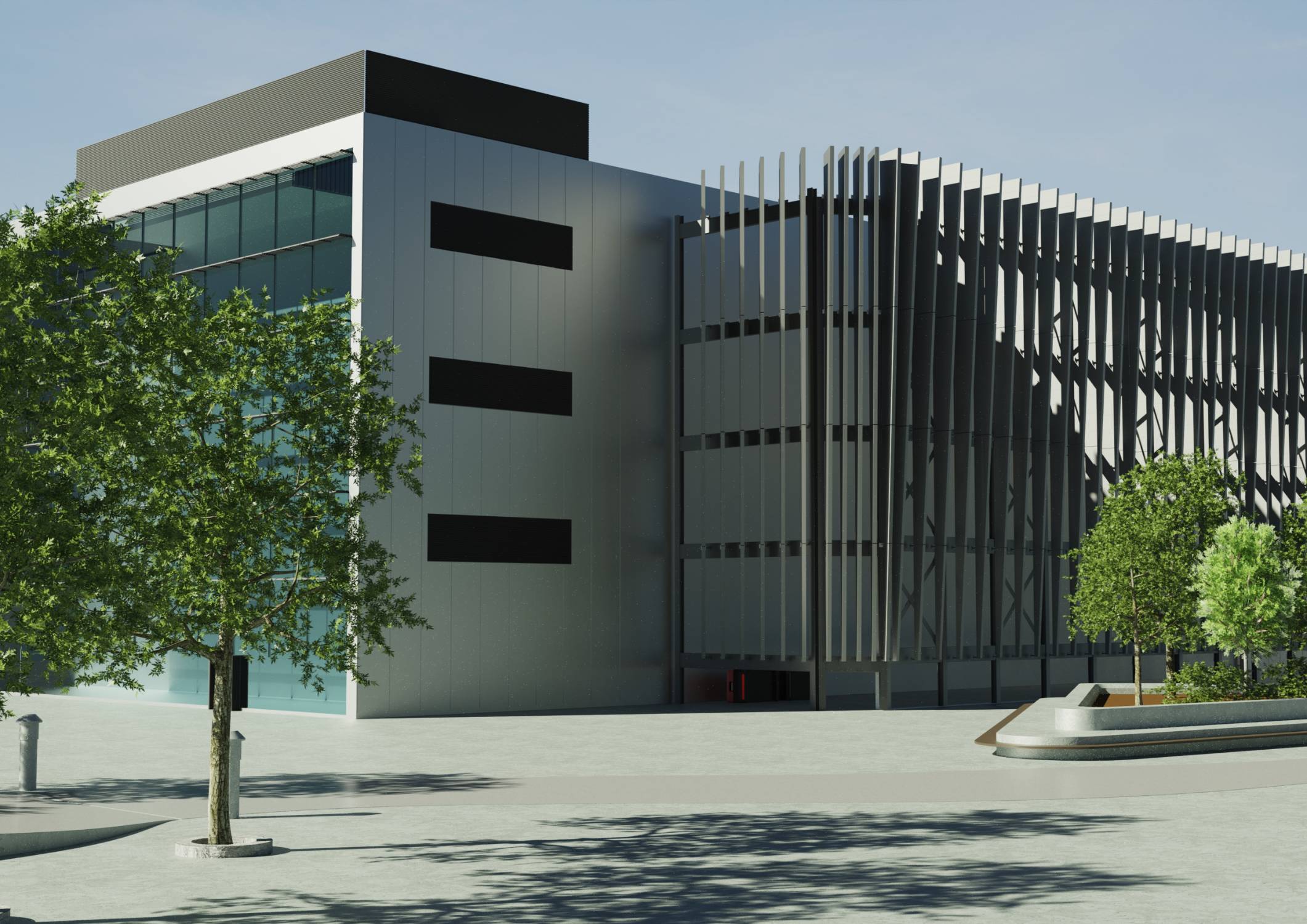 MSCP (Car Parks) Continuous Aluminium  Brise Soleil  / Façade Fin System - Aerofoil